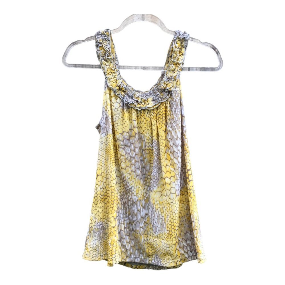 Vintage Snakeskin Honeycomb Print Sleeveless Blouse Medium NWOT